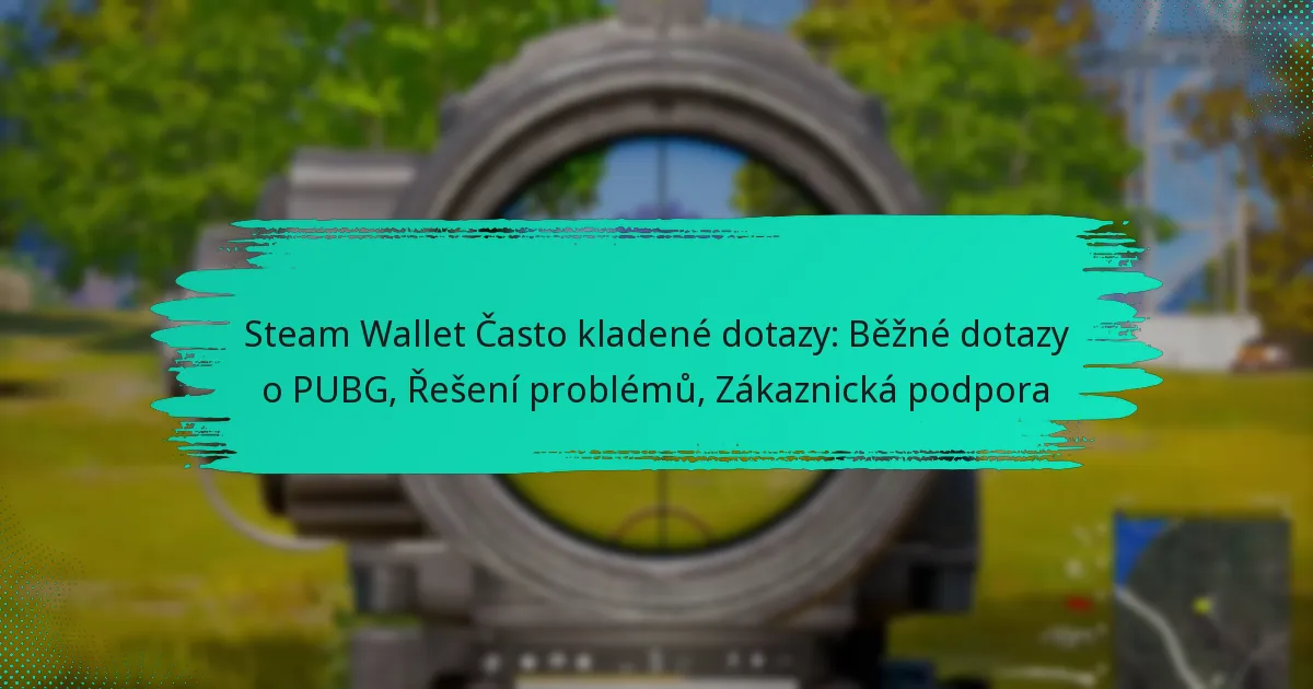 Steam Wallet Často kladené dotazy: Běžné dotazy o PUBG, Řešení problémů, Zákaznická podpora