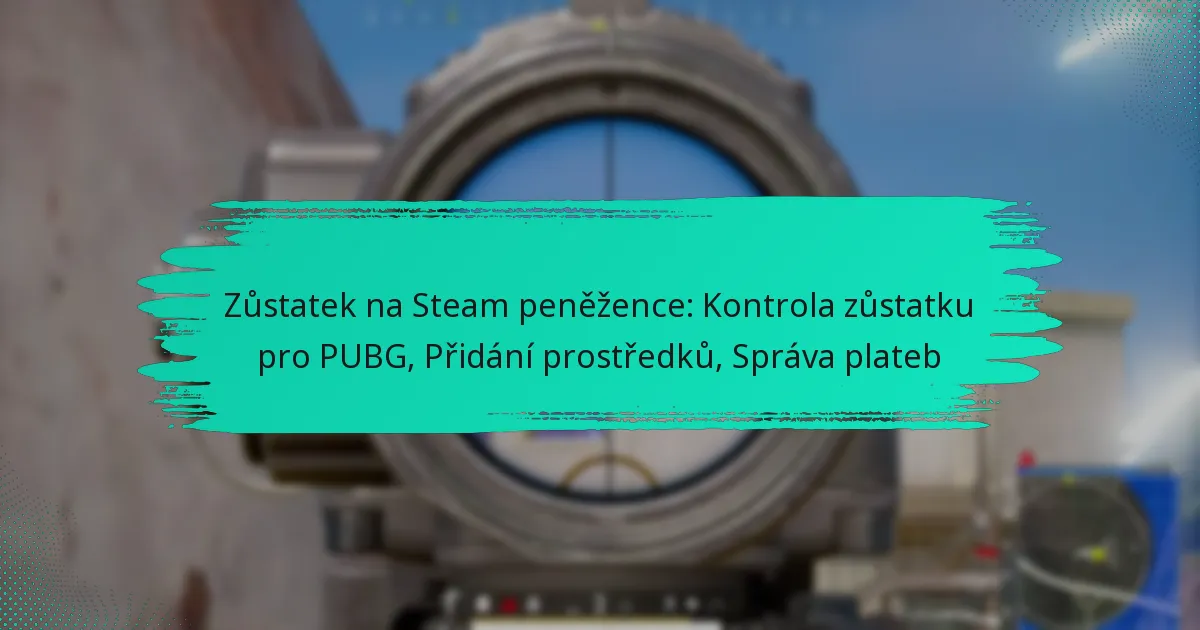 Zůstatek na Steam peněžence: Kontrola zůstatku pro PUBG, Přidání prostředků, Správa plateb