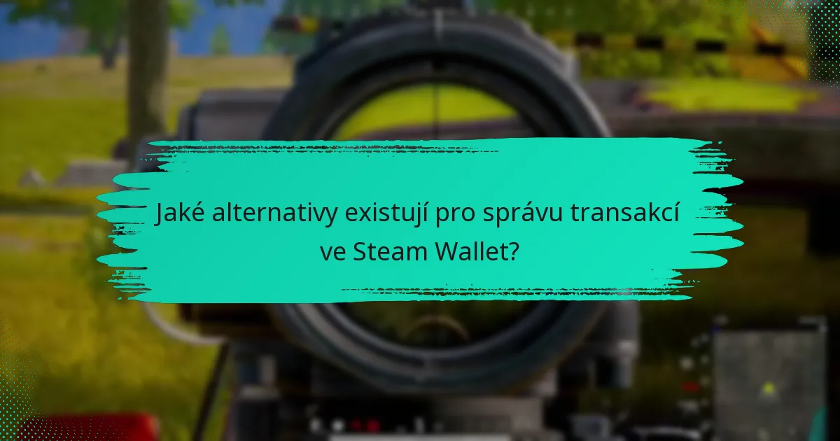 Jaké alternativy existují pro správu transakcí ve Steam Wallet?