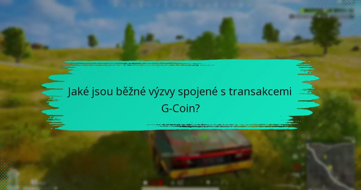 Jaké jsou běžné výzvy spojené s transakcemi G-Coin?